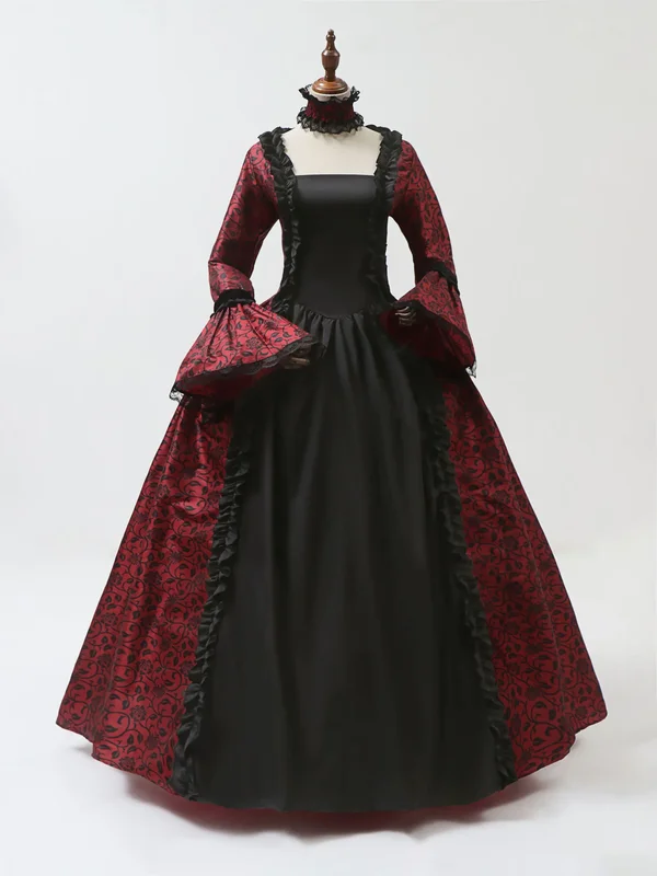 AliExpress - Cosplay Marie Antoinette Jurk Middeleeuwse Flare Mouw Victoriaanse Party Formele Jurk Renaissance Gotische Bloemen Gewaad