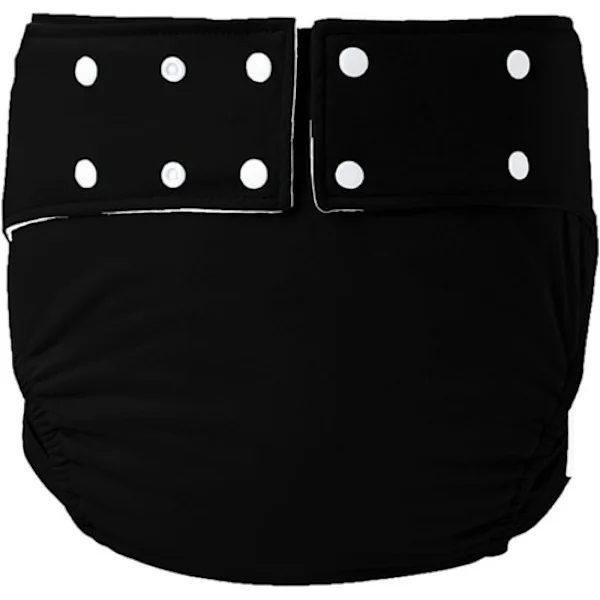 Voksenbleier - Inkontinensbleier - Gjenbrukbare - Enkel størrelse - Svart - Livvidde 72-100 cm / Vekt 50-70 kg