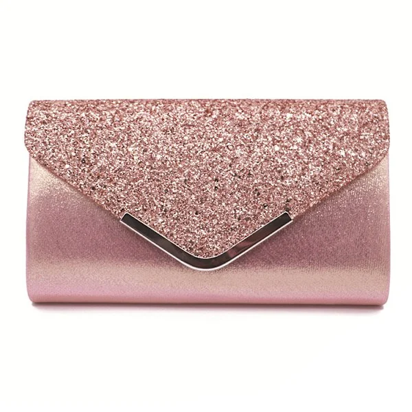Clutch - for women - shoulder bag - glitter - evening bag - glitter silver - women's bags - women's evening bag - glitter