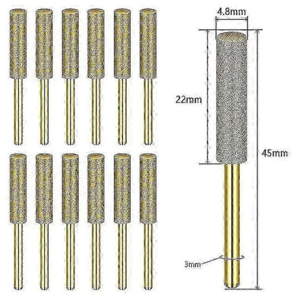 Dremel 12-dels motorsagkjedesliper-sett. Diamant. Profesjonell presisjonssliping. 4,8 mm