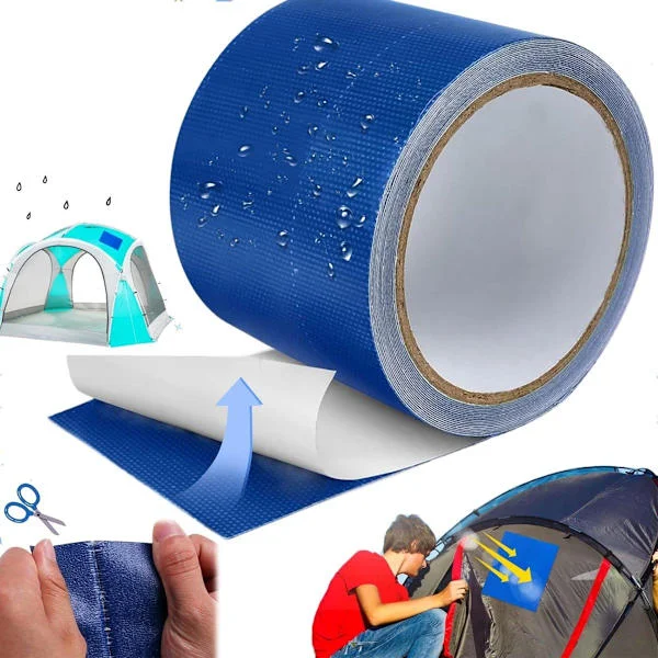 Reparasjonstape egnet for presenning - Vanntett 8cm x 5M for campere Sterkt lim Telt Campingsett Glassfiber Lekkasjetetting_yu