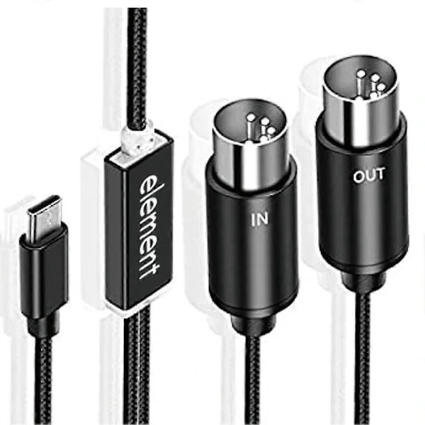 {xjxj}MIDI till USB C Typ C-kabel USB MIDI-omvandlare med Indikeringslampa för Elektronisk Orgel Dator