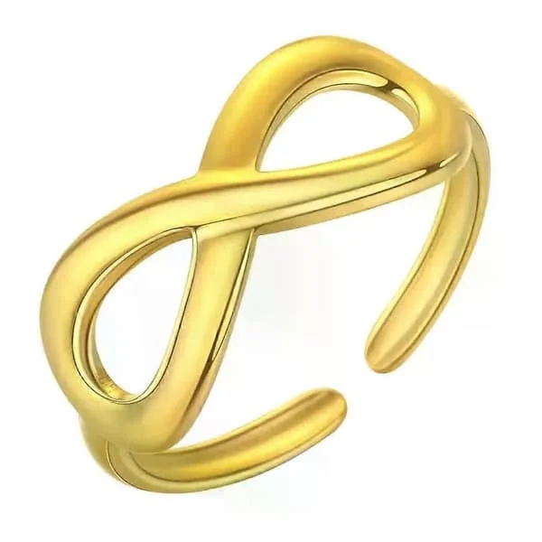 【SZ】QIAMNI Infinity Love EigSZ Knot Open Knuckles Rings Rostfritt Stål Delikat Bröllopsgåva Löfte Evig Oändlig Ring Smycken