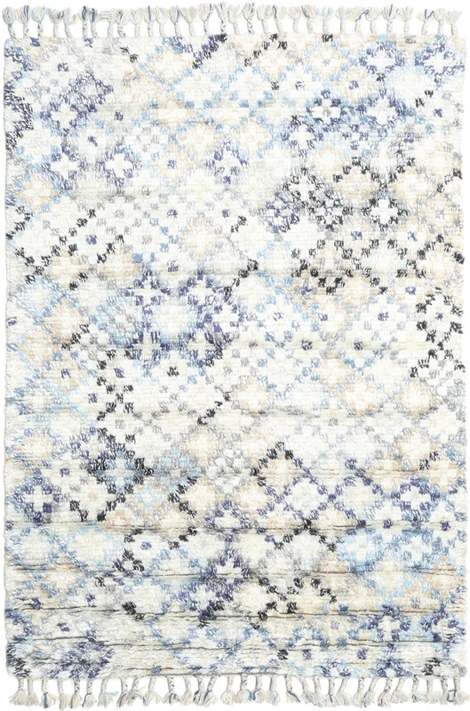 Wool Rug Greta Cream White/Blue