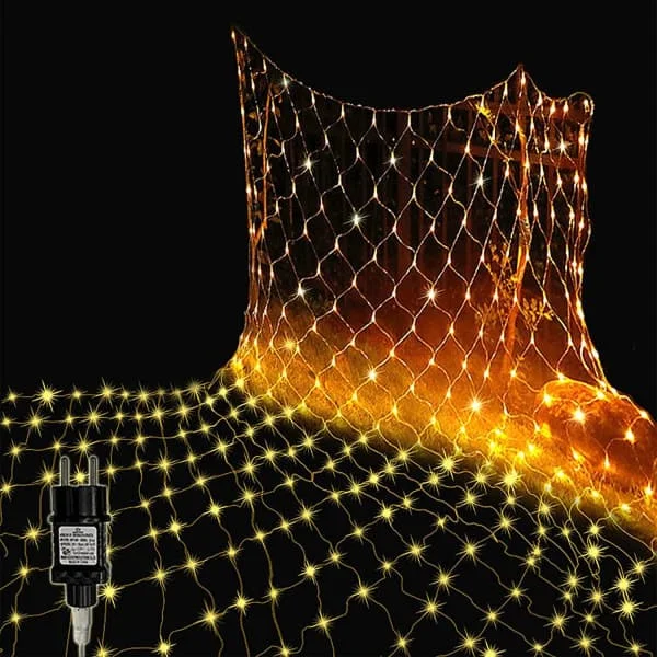 2m*2m (144 Lights) - Plug-in Model, 144 LED Lights, Net Light Curtain, String Lights, Warm, Warm White