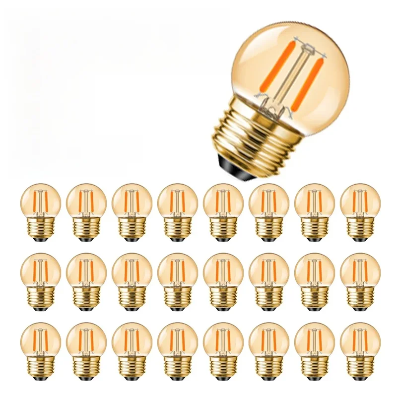 AliExpress - Ampoule basse tension en verre ambré G40, E27, 12V DC 24V, 1W, paysage, camping-car, batterie Marine, système d'alimentation, éclairage 