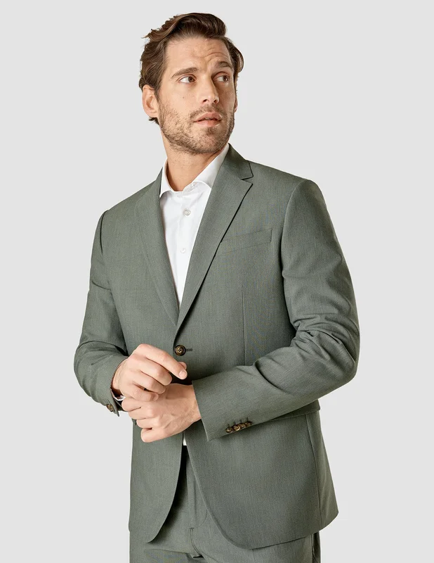 Shaping New Tomorrow - Essential Blazer - Green Melange - Slim Fit - Herr - Storlek S