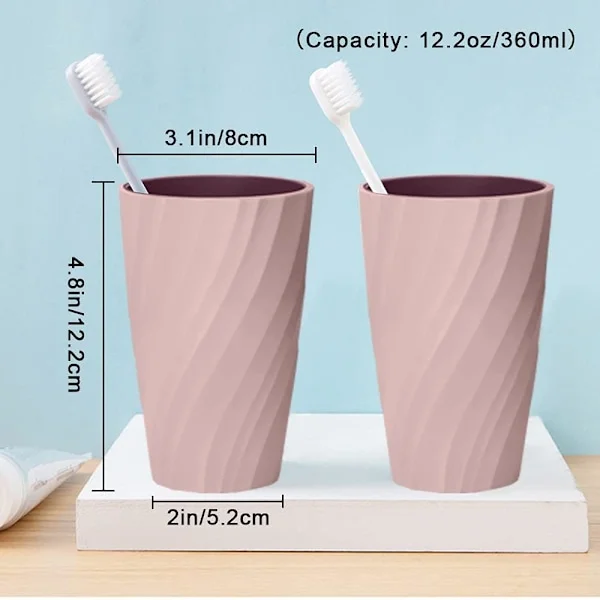 2-pack okrossbar tandborstmugg badrumsmugg, mjuk och hållbar, badrumsmugg tandborstmugg tandborsthållare rosa