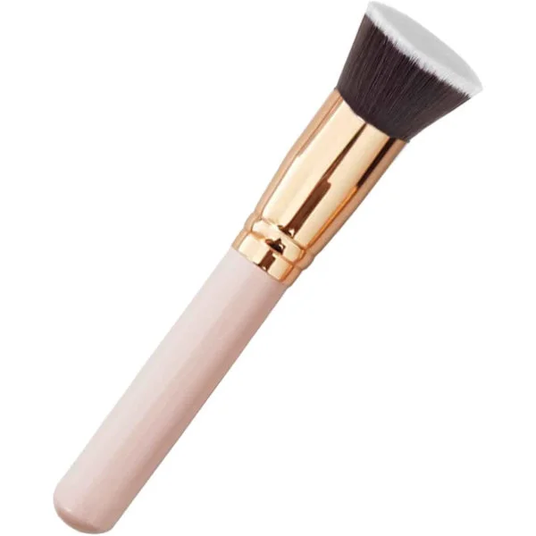 Foundation Brush, Makeup Brush, Contouring Brush, Kan brukes på kinn, nese, hake, for perfekt ansiktsmakeup, tette bust, syntetisk fiber (rosa)