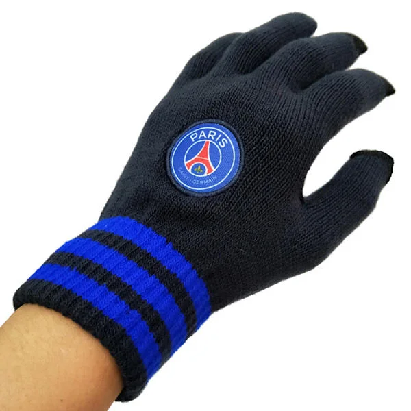 Fotbollslagslogotyp fanmerchandise, fleecefodrade handskar med pekskärmsfunktion, träningshandskar och värme.