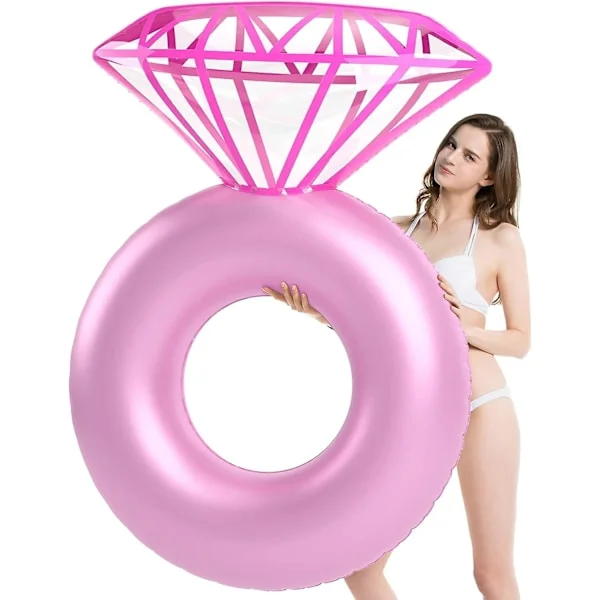 Oppustelig Diamant Ring Pool Float - Forlovelsesring Bachelorette Party Float Stagette Dekorationer Svømmetube Floaty Udendørs Vand Lounge Til Voksne