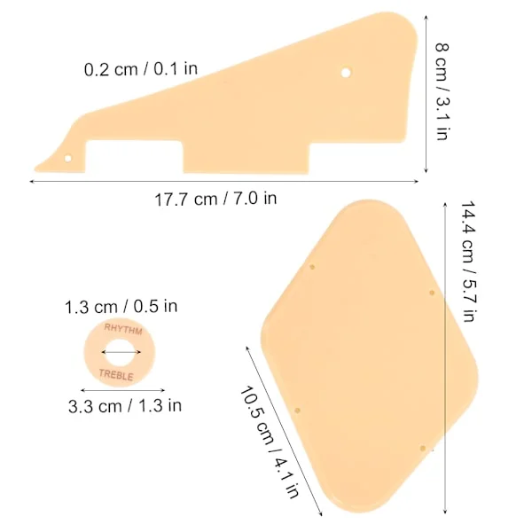 Sæt af plader Pickguard Switch Ring Cavity Cover Jack Scratch Back Plate til LP Jazz Guitar