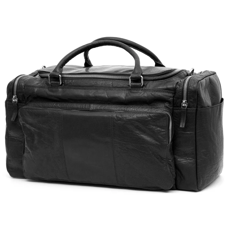Borsa da viaggio Montreal in pelle nera per uomini - Borse in pelle