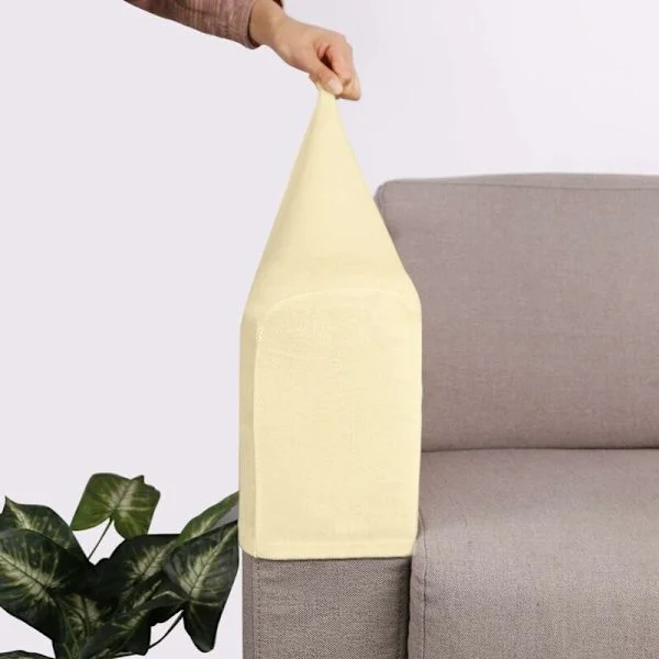 2 st Soffarmstödsskydd Stretch Sofföverdrag Möbelskydd Fåtölj Armstödsskydd Skyddshylsa för Vilstol Soffa (Beige)