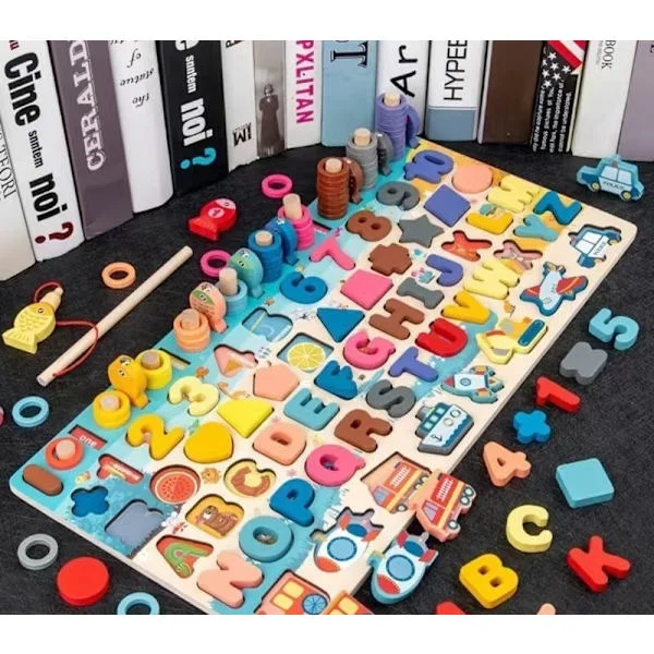 Educational Number and Shape Blocks for Kids | 7-in-1 Zoo Building Set | Early Learning Construction Toy
