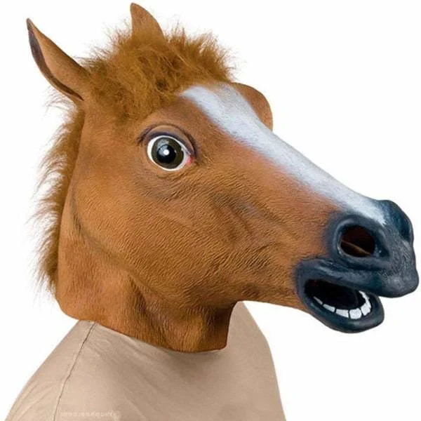 IC Häst Mask Halloween Kostym Party Djurhuvud Latex Mask Brun