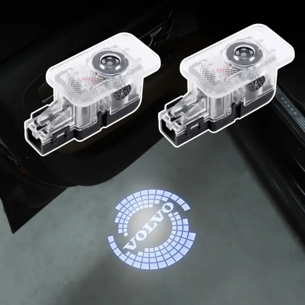 2 kpl ovivaloja Volvo XC90 XC60 XC40 S90 S60 V90 V60 -tervetuliaisvaloihin, lisävarusteet, oven LED-valologoheijastin (tyyppi A -logo)