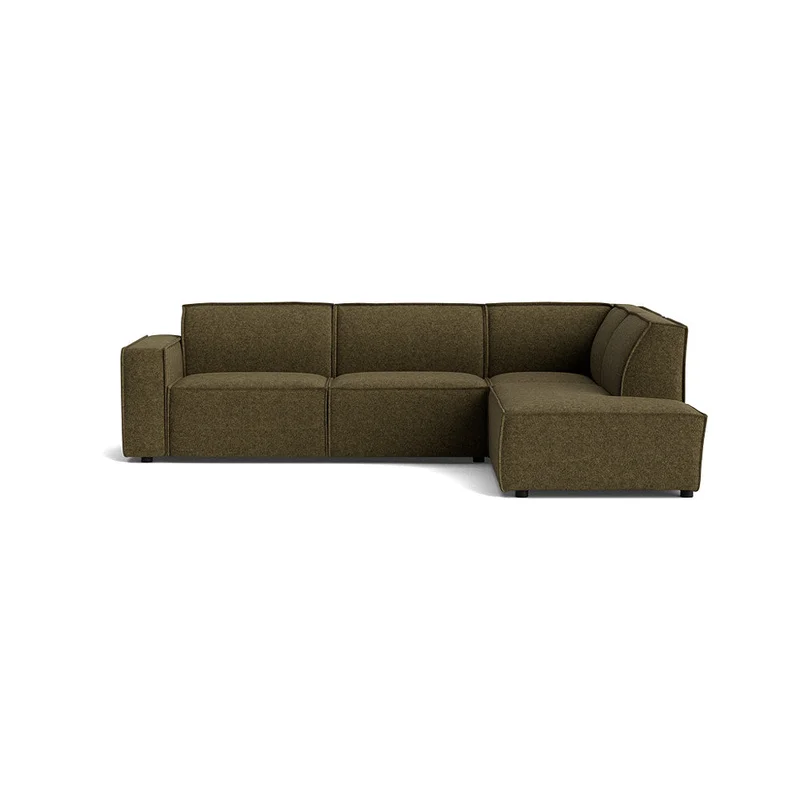 Lyon Ecksofa, rechts in Modesto Dunkelgrün, zeitloses Design, hochwertige Polsterung, bequemes Ecksofa für Wohnzimmer, 80cm Sitztiefe