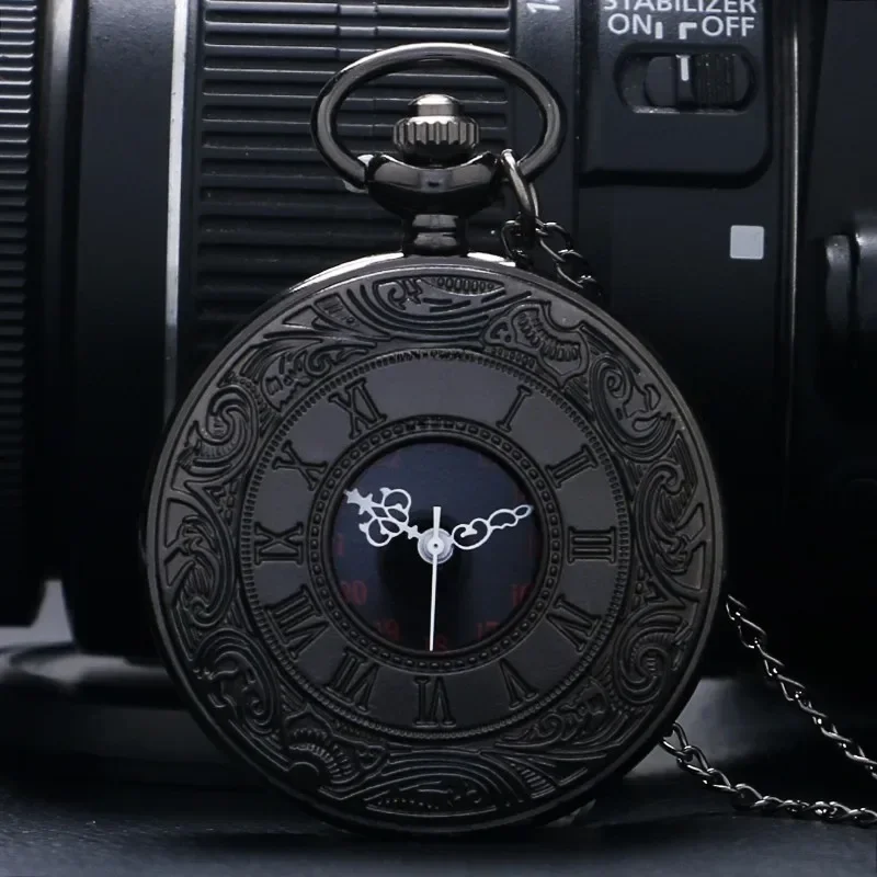 AliExpress - Vintage charme noir unisexe mode numéro romain Quartz Steampunk montre de poche femmes homme collier pendentif avec chaîne cadeaux P427