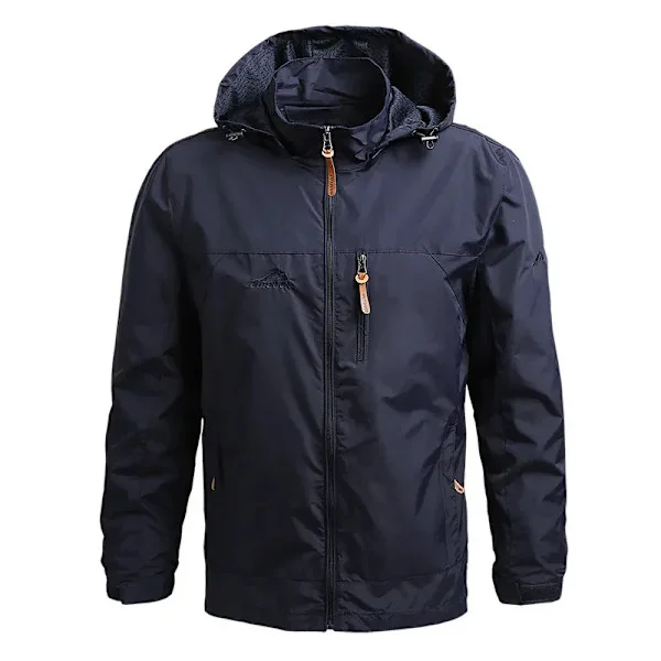 Men's Windbreaker Military Field Jacket Outerwear Men's Tactical Waterproof Pilot Jacket Hoodie Men's Hunting Army Clothes Blue