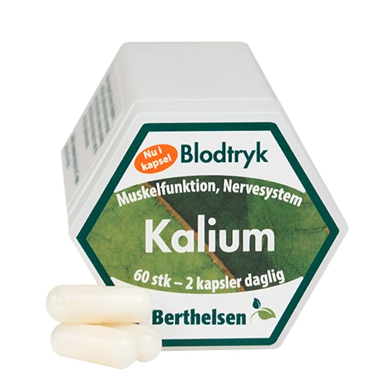 3 for 2 - Berthelsen Berthelsen Kalium 60 kaps., Helse & Madvarer, Mineraler, Kalium