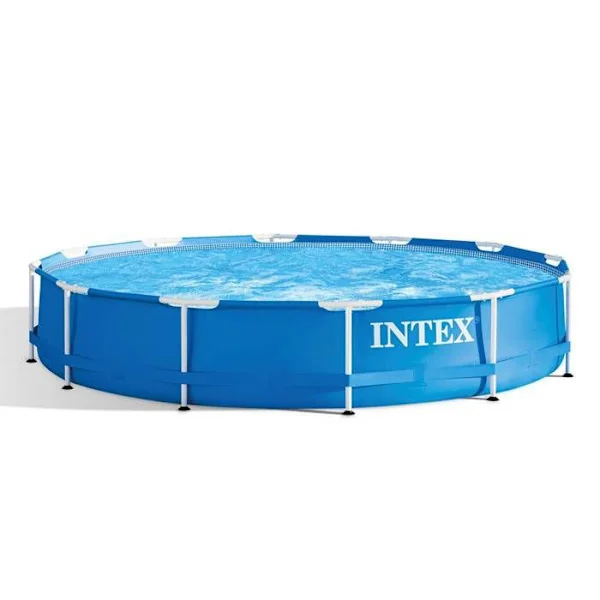 INTEX Tubular Above Ground Pool Kit - Metalramme - 366 x 76 cm - Rund (Leveres med pumpe og patron) - 28212NP