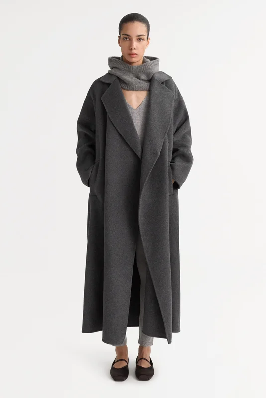 Soft Goat - Oversized coat - Kashmirjacka - XS - Dark Grey