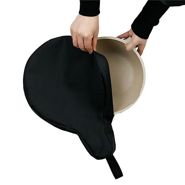 Stekepanneveske i støpejern, bærbar 600d Oxford-duk med glidelås, oppbevaringsveske for gryter med håndtak for utendørs bruk, 30*7*43cm