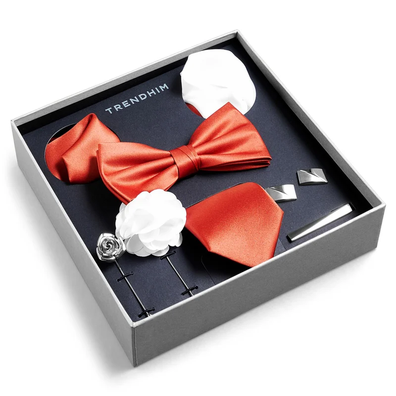 Scatola regalo con accessori da abito | Set color argento, blu e bianco per uomini - Confezioni regalo