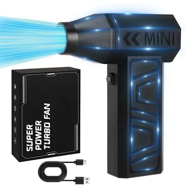 Andyou – 4000 mAh akkukäyttöinen puhallin – 100 000 RPM nopeus – 41 m/s ilmavirta – Tarkka puhdistus autoon, kotiin, näppäimistöön, tietokoneeseen - 