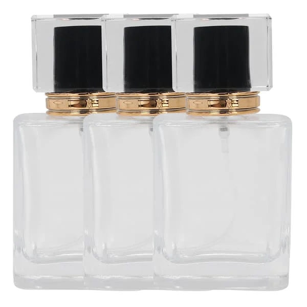 50 ml påfyllningsbar parfymflaska glasspray transparent flytande tom finfördelare behållare svart