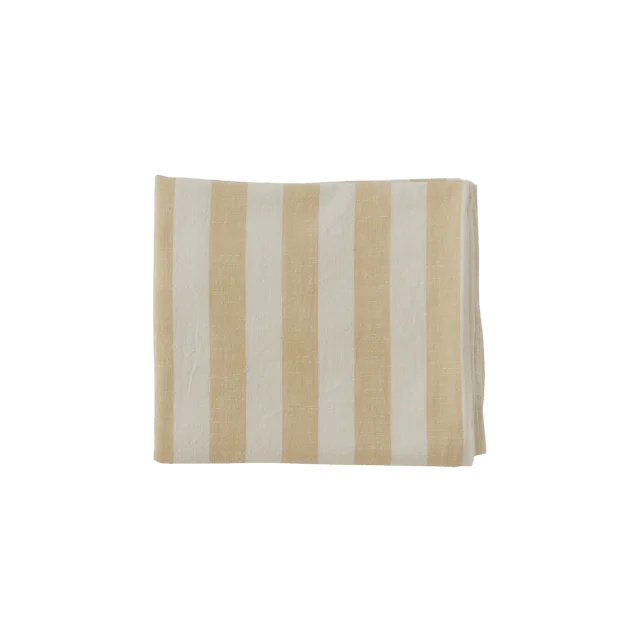 OYOY Living Striped Tablecloth - 260x140 Cm Bordstextil Beige