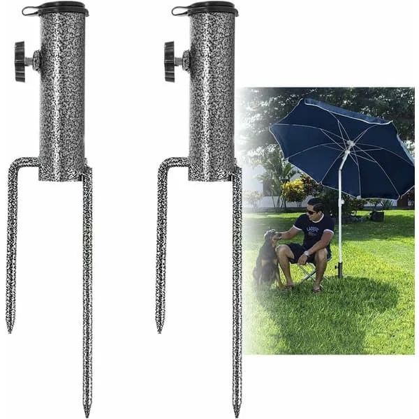 Aurinkovarjon jalka, 2 kpl aurinkovarjon ankkuria, aurinkovarjon tuki, säädettävä joustava aurinkovarjon jalka, monitoiminen metallijalka