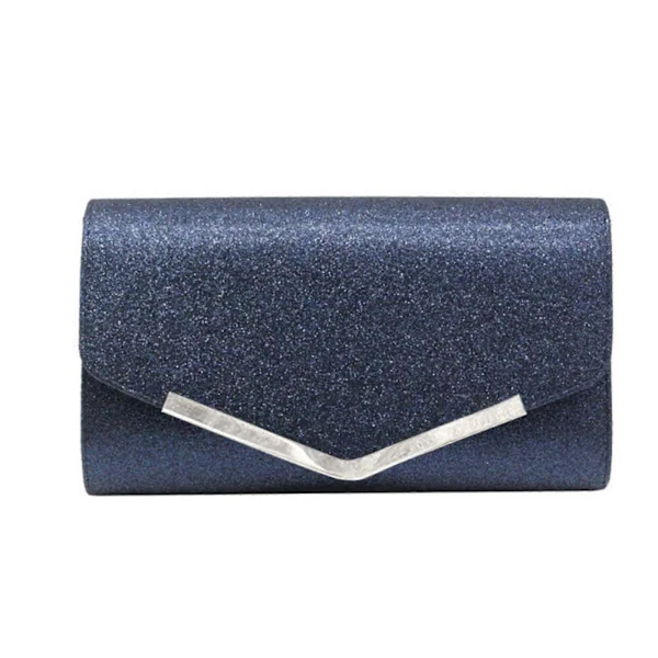Glitter Handväska Dam Bröllop Clutches Handväska Kvinnlig Axelväska Glittrande Glänsande Strassväska Kvinnor Flickor Handväskor Mörkblå Deep Blue