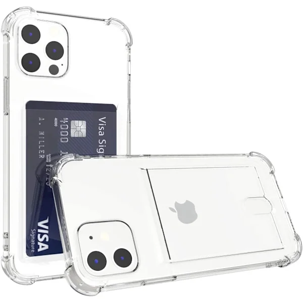 iPhone 12 Pro Transparent iPhone Skal Korthållare Plånboksfodral