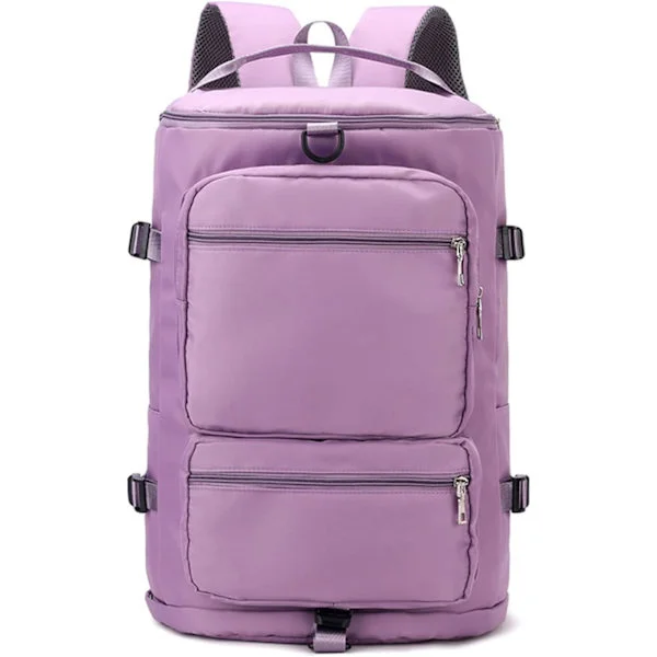 Sports Gym Bag Ryggsekk med Våt Lomme & Skoavdeling for Kvinner & Menn, Holdall Duffel Bag Bagasje