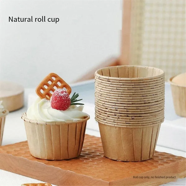 Cupcakeforme, Husholdningsrulle Muffinsforme, Højtemperaturbestandige Papirbakker, Dessert Dampovn Bageforme B