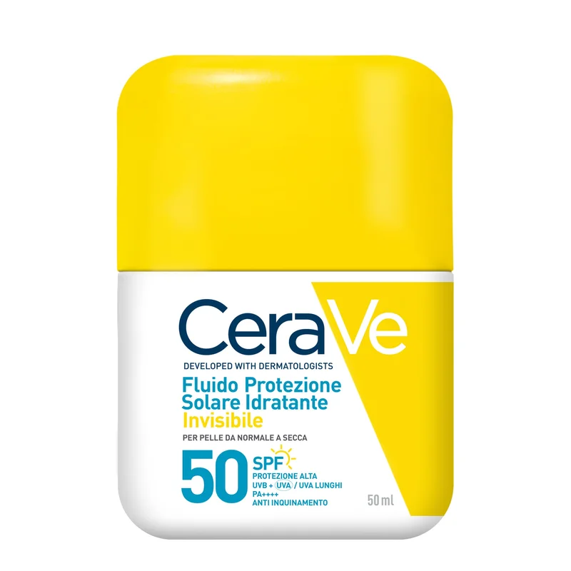 CERAVE Fluido Protezione Solare Idratante Invisibile SPF50 50ml - Solare viso alta prot.