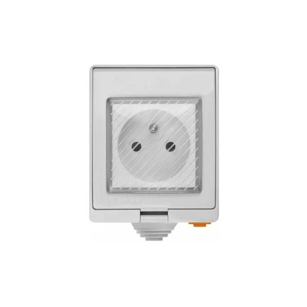 S55 TPE-FR 16A Smart udendørsstik, IP55 Vandtæt WiFi-tilsluttet stikkontakt, Kompatibel med Android & iOS, Fjernbetjening, Stemmestyring, Timer-FQ-