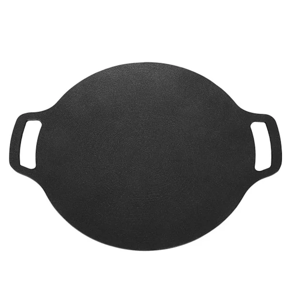 Koreansk BBQ Grillpanna Non-Stick Aluminiumlegering Rund Stekhäll för Inomhus Utomhus Matlagning Camping 33cm