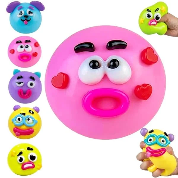 Nya Smushers Dog Face Swap Squishy, Mjuk Långsamt Stigande Fidgetleksak, Söta Djur Squishies för Stress- och Ångestlindring för Vuxna (1 st) Rosa