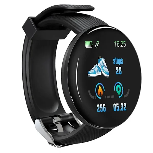 D18 Smartklocka Herr Dam Smartwatch Blodtryck Vattentät Digitala klockor Sport Fitness Tracker Klocka för Apple Watch Armband