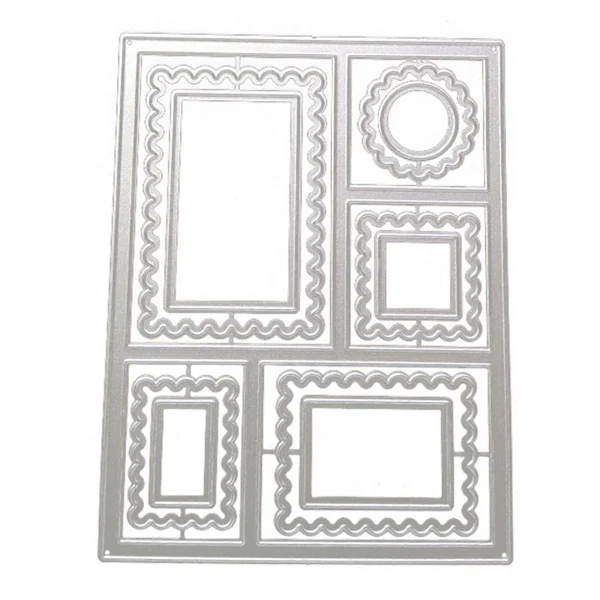Ram Metall Stansar Kolstål Kant Skärande Stansar för Kort DIY Scrapbooking