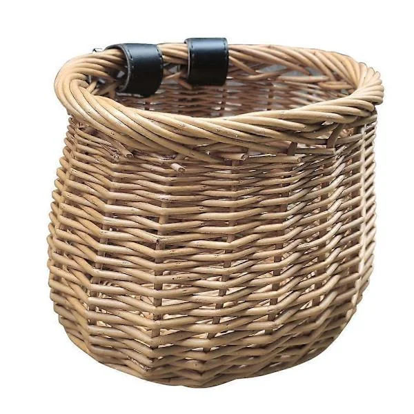 1 st Vävd Korg Cykel Främre Rottingkorg Vide Fiskekorg för Barncykel (Träfärg)