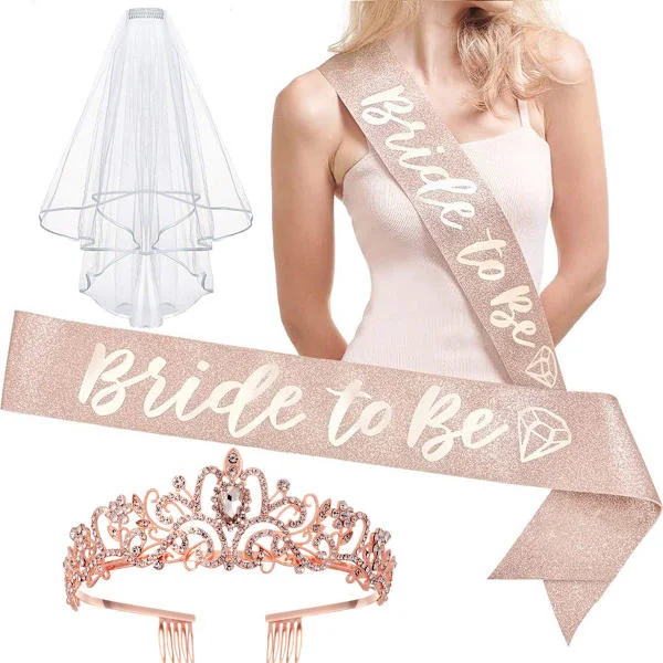 Bride to be sash and crown set, bachelorette party decorations, bachelorette party sash, bachelorette party bride sash