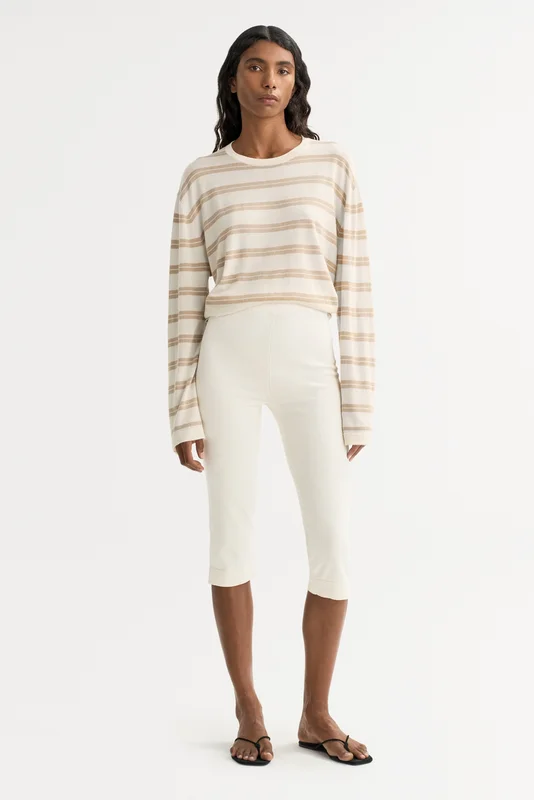 Soft Goat - Capri pants - Silk pants women - XS - Ivory