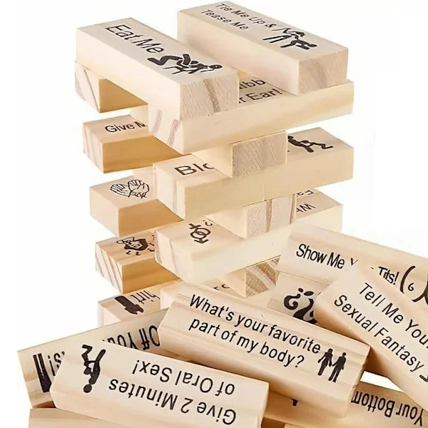 Super Naughty Block Tower -pelit, SEX-palikkapelit Ystävänpäivän Tumbling Tower -pinoamispelipalikat