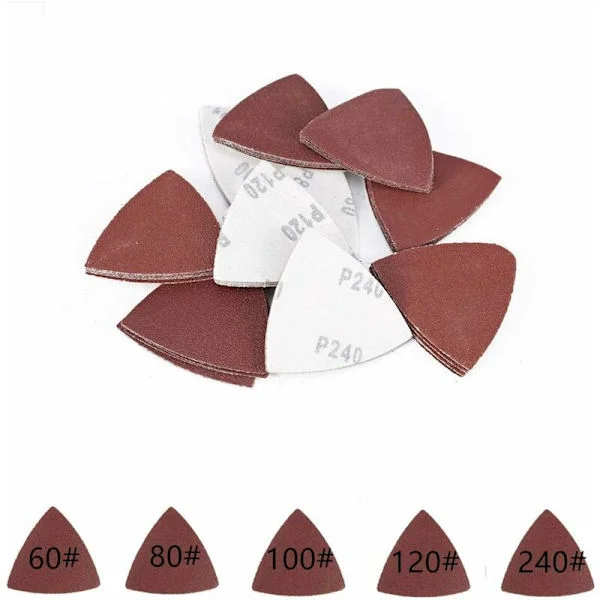 Sanding Paper for Sander, Triangular Sanding Sheets, 80 x 80 x 80 mm, Grit 60/80/100/120/240, for Sander, 55 pcs