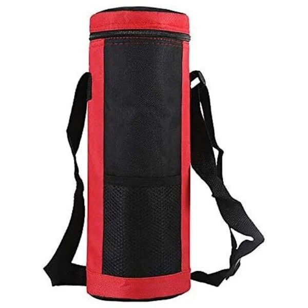 Water Bottle Cooler Bag Universal Water Bottle Pouch High Capacity Insulated Cooler Bag Outdoor Camping Hiking, Red--