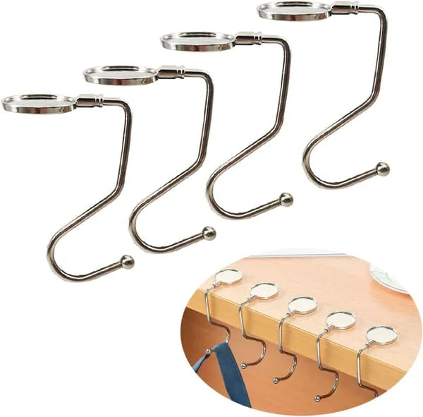 4-pack bordshållare för handväskor, halkfria handväskhållare, fickkrok, metallhängare för handväskor, smycken, halsband